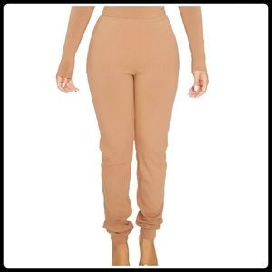 Naked Wardrobe Snatched High Waist Ribbed Joggers